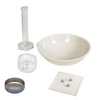 Shrinkage Limit Set - Porcelain & Glass Components, Flexible Spatula & Measuring Cylinder | Laboratory Apparatus For Soil Volume Consistency Analysis