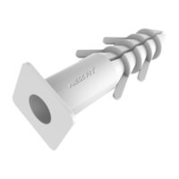 Pressfit Plastic Screw Anchors 63 Mm - Pvc Material , White Color, Twist-resistant Design, Ideal For Dry Wall Installation
