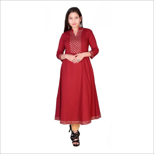 Available In Multicolour Turquoise Designer Cotton Anarkali Kurti