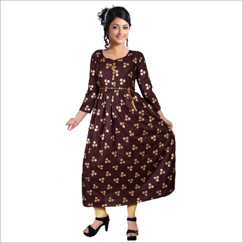 Available In Multicolour Printed Cotton Long Anarkali