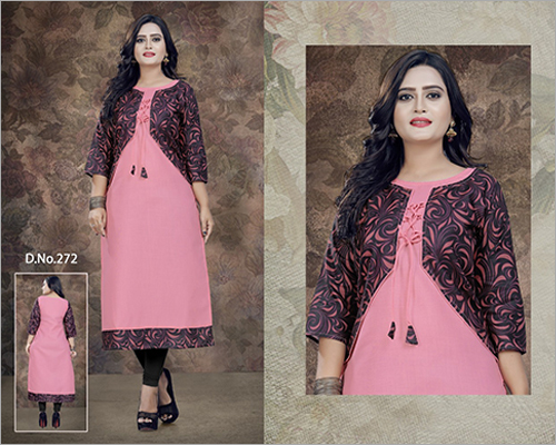 Available In Different Color Ladies Party Wear Cotton Kurti