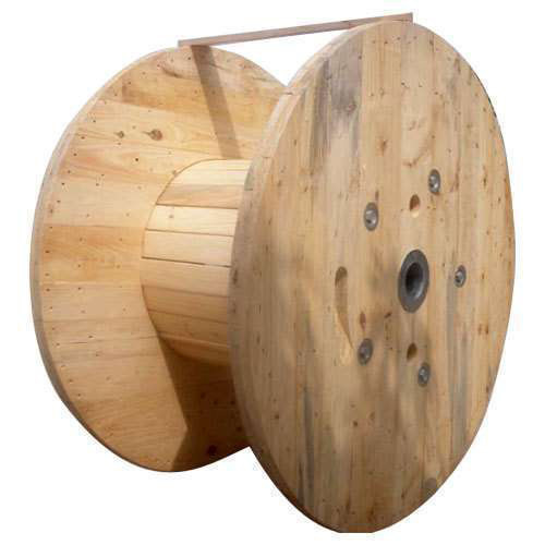 Brown Wooden Empty Cable Drum