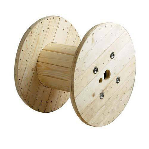 Brown Wooden Cable Reel Drum