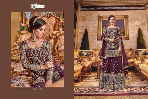 VOILET  BRAND HEAVY ANARKALI SALWAR SUITS