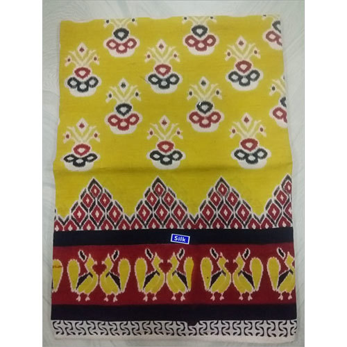 Kalamkari Yellow Printed Saree
