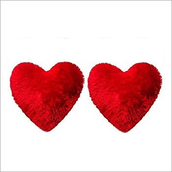 Red Heart Emoji Cushion - Fleece Fabric 12 Inches Soft Touch Elegant Design Perfect Heart Shape Poly Fiber Stuffing