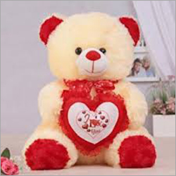 PG Teddy Bear With Heart - Poly Fiber Stuffed, Available in Different Sizes & Colors | Ideal for Gifting and Cherishing Special Moments