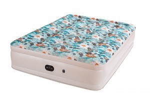 Airbed with Built-in Electric Pump, Comfort Flocking Top Special Beautiful Print Pattern , bed Height 18a  