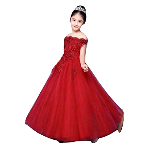 Available In Multicolour Girls Net Party Gown