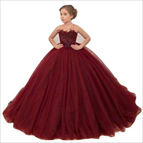 Available In Multicolour Girls Off Shoulder Ball Gown