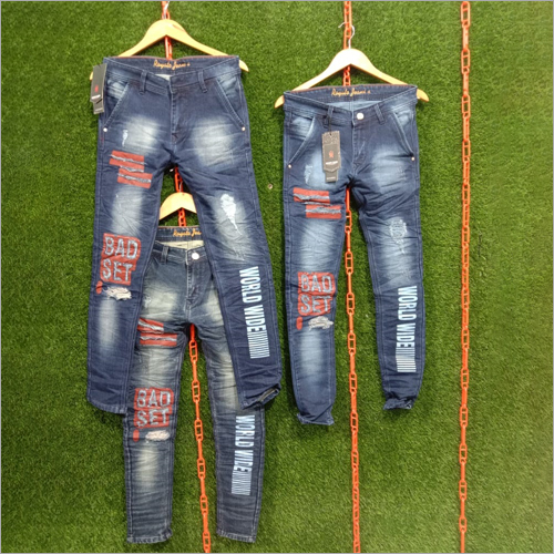 Mens Patch Slim Fit Printed Jeans Age Group: <16 Years