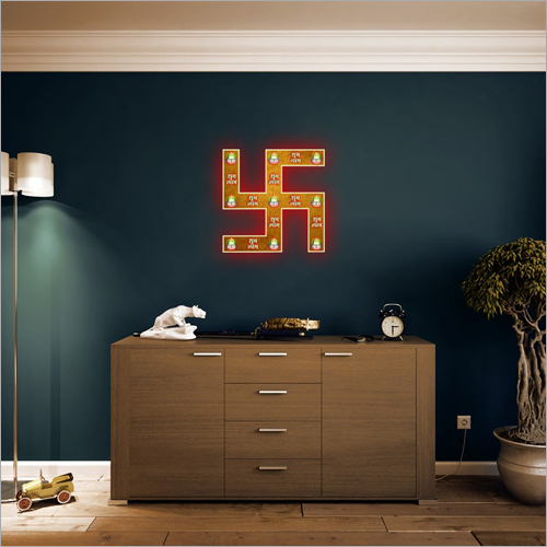 Home Decor Swastik Wall Frame Lamp Power Source: Electric