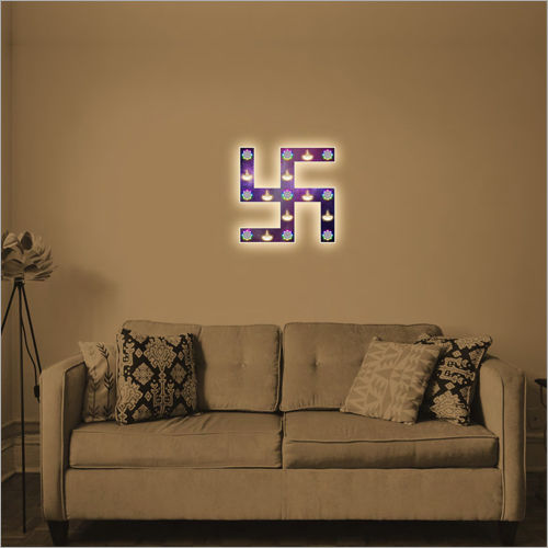 Living Room Decor Swastik Wall Frame Lamp Power Source: Electric