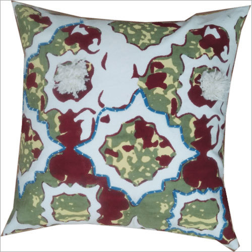 Screen Print Cushion Cover - 100% Cotton, 18x18 Inch Square | Multicolour Customizable Design for Chairs, Garden Furniture, Home, and Hotel Usage