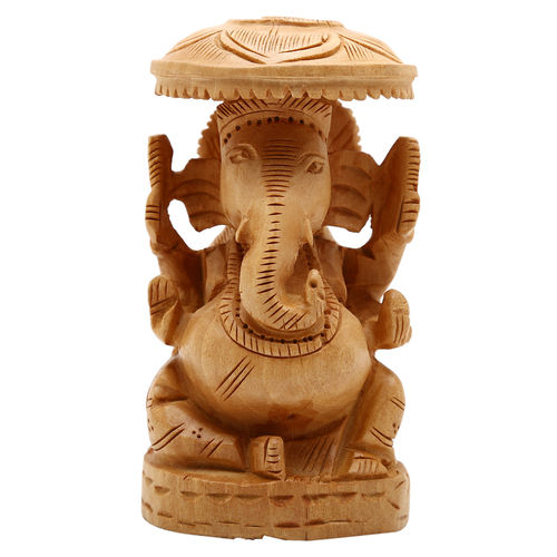 Wooden Ganesh Stetu Idol