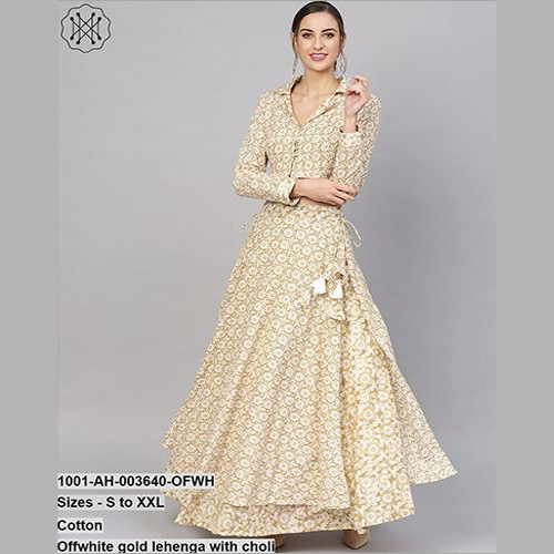Off White Gold Lehenga With Choli
