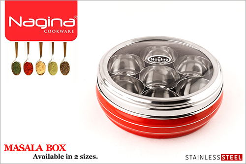 SS Masala Box Glass Red Color