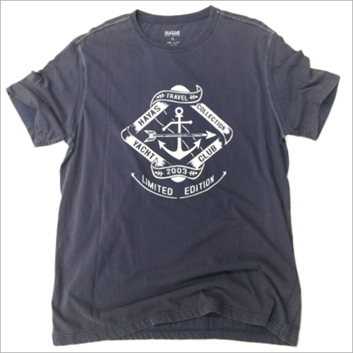 Unisex Dark Blue Printed T-Shirts