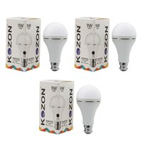 9w Rechargeable Bulb - Ceramic Body, Round Shape, White Color | Ip40 Rated, 220/240 Volt, 100 Lumens Luminous Flux, 1 Year Warranty