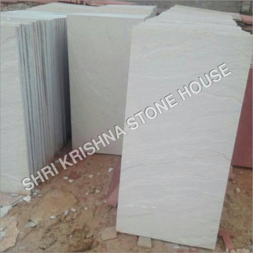 Rectangular Shaped Plain Dholpur White Rough Stone