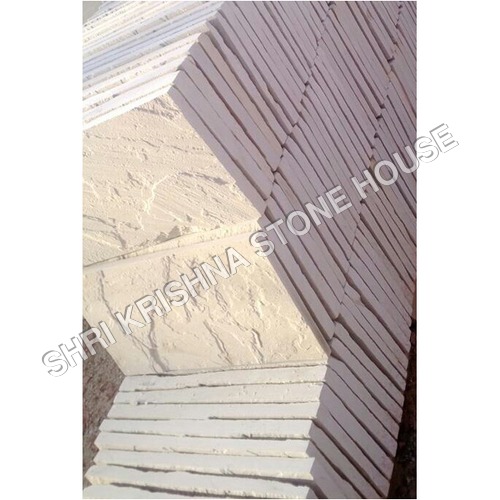 Cut-to-size Rectangular Dholpur White Rough Stone