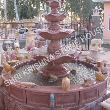 Pink Decorative Stone Fountain