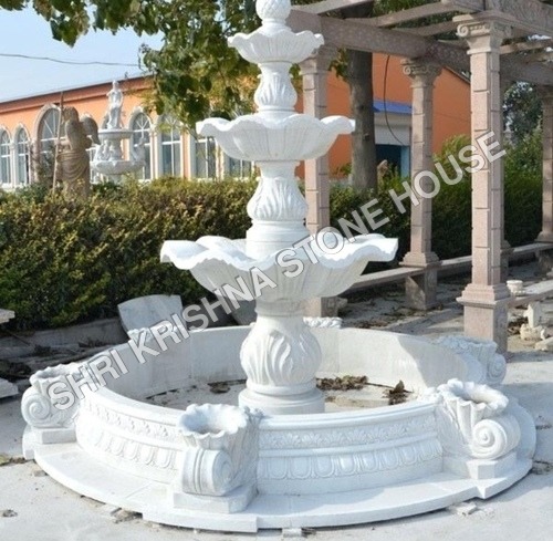 White Decorative Stone Fountain