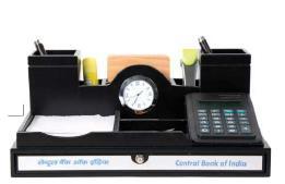Pen Stand With Watch Calculator & Coaster Plates