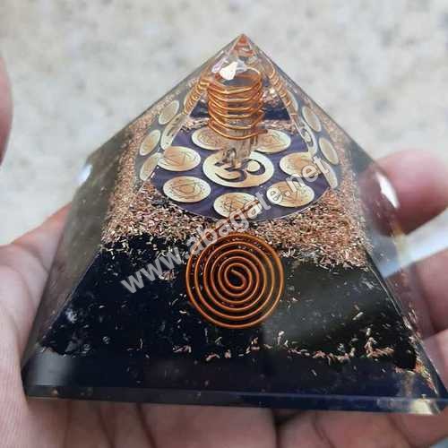 Black tourmaline orgonite pyramid Black tourmaline orgonite pyramid