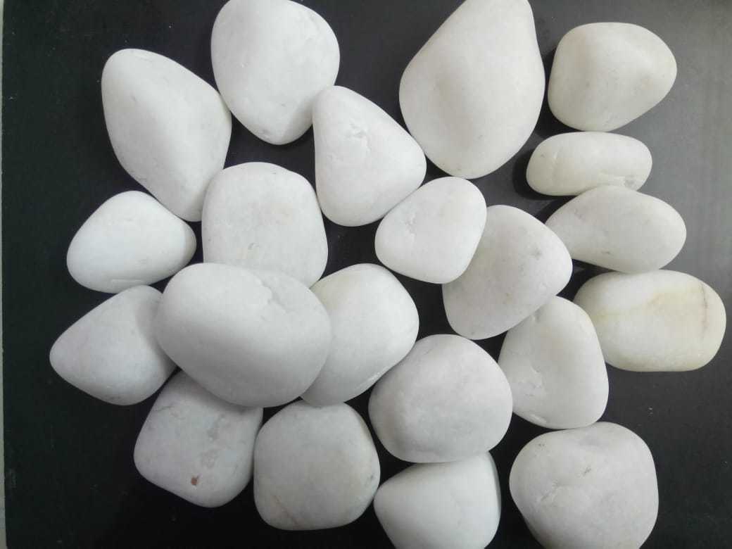 Glossy Mirror polish Snow White quartz pebbles white pebbles Polished stone yellow pebbles