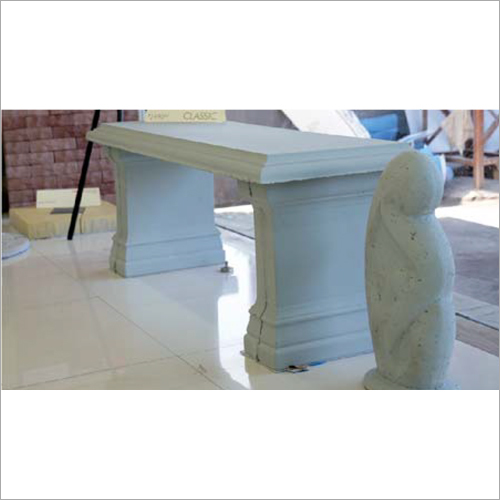 White Concrete Garden Bench