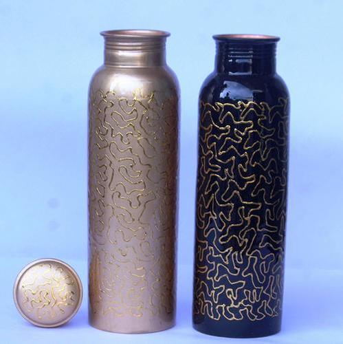 Meena Spiral finish Copper Bottle