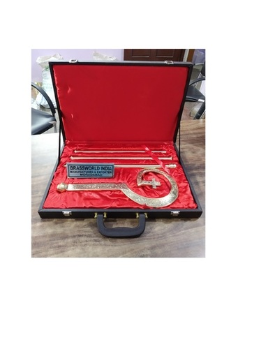 Brass Full Engraved Church Crozier With Box