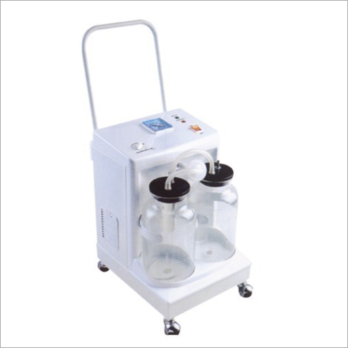 Yuwell Double Jar Suction Machine - Fiber Material, Thick Glass Jars | Durable Suction Unit with Smooth Castor Wheels, 1-Year Warranty