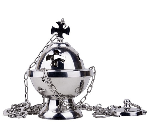 Brass Silver Censer With Boat & Chain