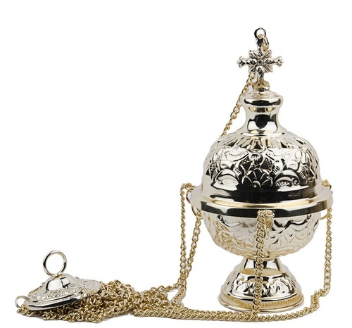 Brass Church Censer With Boat With Spoon