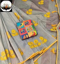 Flower Print Cotton Silk Saree
