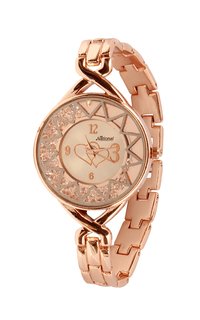 Rose gold dial female watch