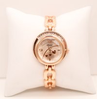 Rose gold dial female watch