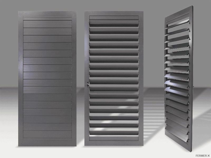 Casement Door With Aluminium Louvers