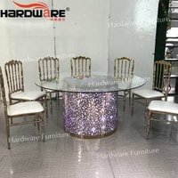 Round glass dining table