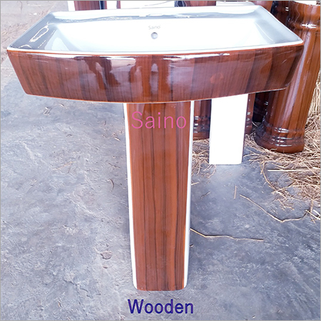 Any Color Square Wooden Vitrosa Pedestal Wash Basin