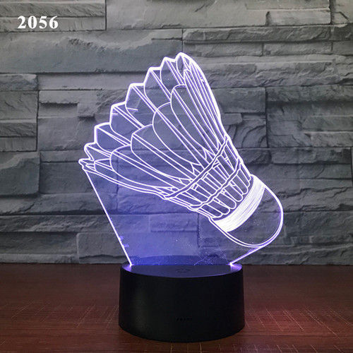 7 Color Led 3D Badminton Night Light