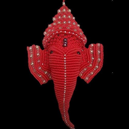 Red Macrame Ganesha