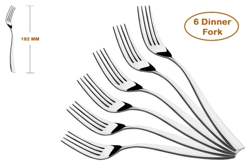 Silver Shapes Gracia Stainless Steel Dinner Fork 6 Pcs