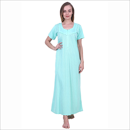 Cotton Long Nighty - Multicolour Nightgown for Women | Plain Design, Perfect for Rainy Spring and Summer Seasons