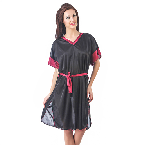 Available In Multicolour Ladies Satin Short Kaftan Nighty