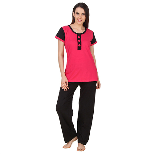 Available In Multicolour Solid Print Cotton Nightsuit Top And Pyjama Set