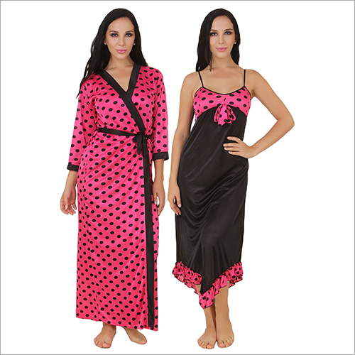 Available In Multicolour Satin 2 Piece Nightwear Set