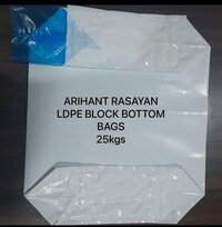 Ldpe Block Bottom Bag - 460mm X 530mm, 25 Liters | Valve Type Technology, Heat Seal, Auto Locking, Flexo Printing, Multi-color Options